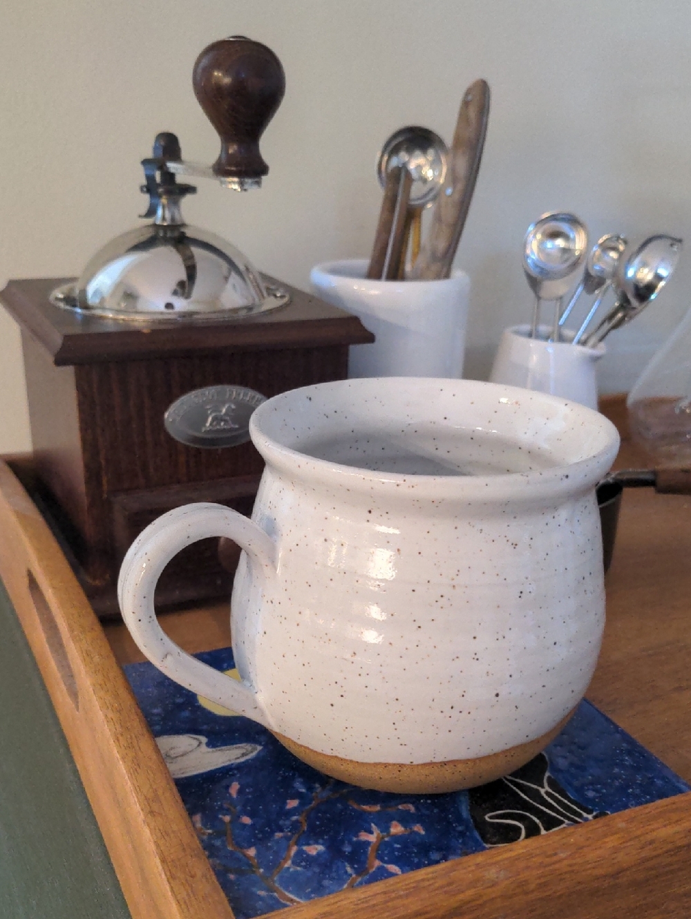 Handmade Mug, Neutral Pottery Coffee Cup, Canadian Artist
